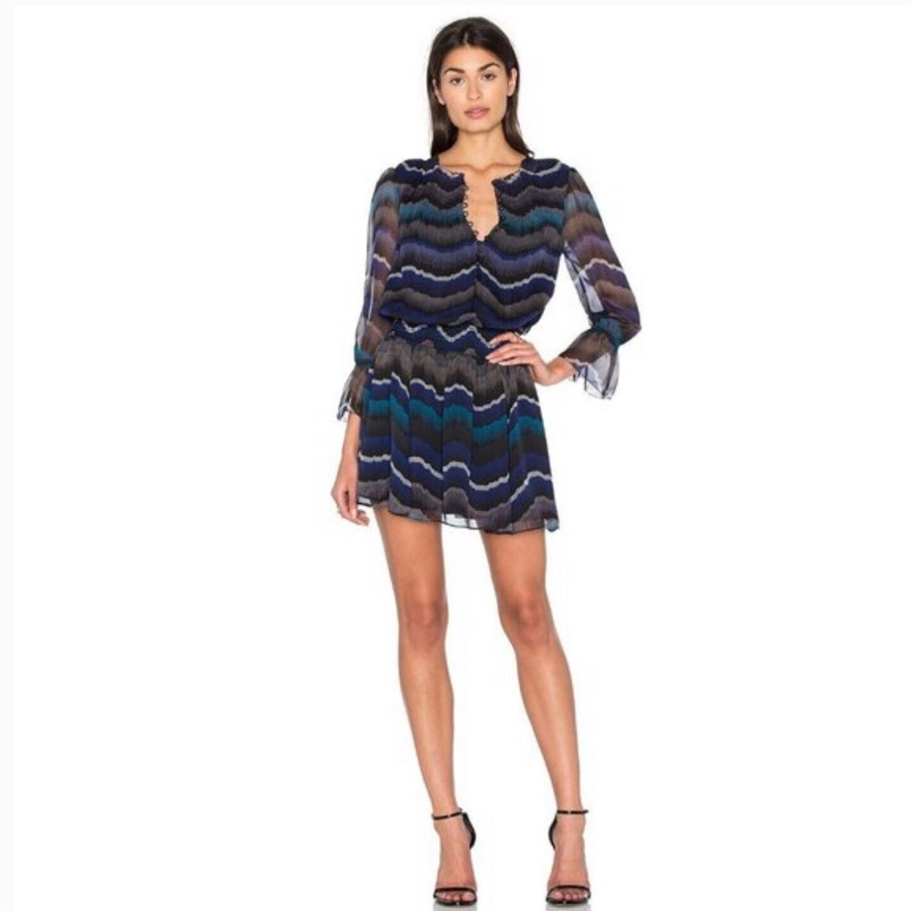 Diane Von Furstenberg DVF Kelley Silk Mini Dress in Encore Peacock Blue 0 - Picture 2 of 13